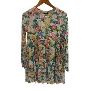 Revolve AFRM Spring Jardin Floral Dress Women's Medium Tiered Long Sleeve